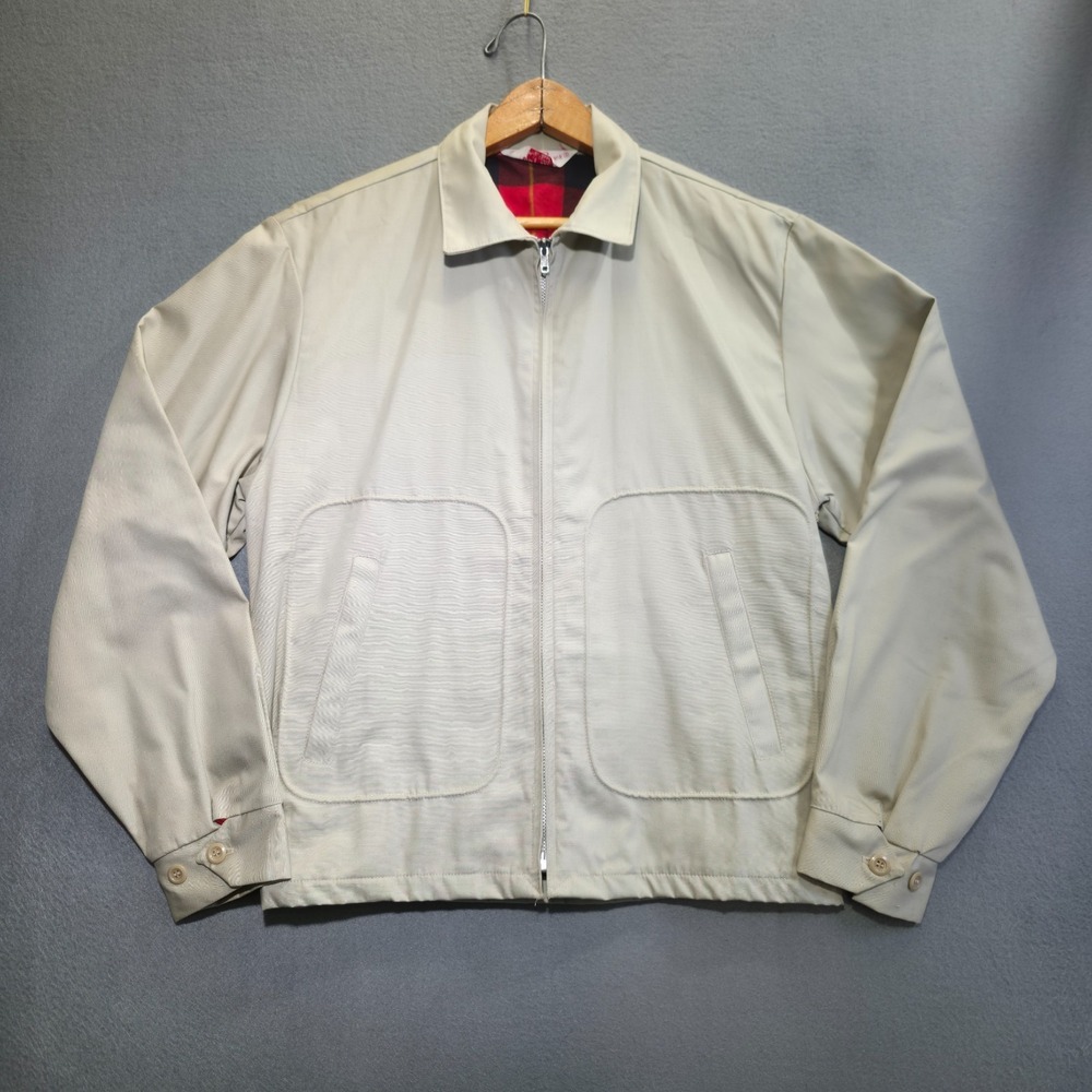 Vintage Dan River‎ Men's Flannel Lined Beige Jacket Size Small